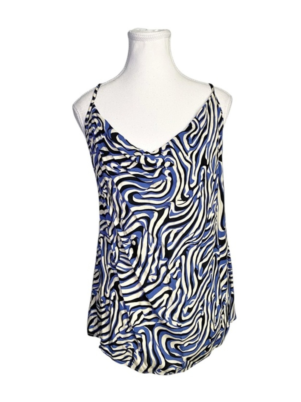 ANDTHEWHY Abstract Print Cowl Neck Cami Top - Size Small